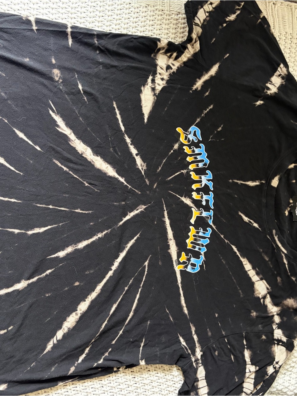 Tie-Dye Black & Cream Graphic Tee - Unbranded by